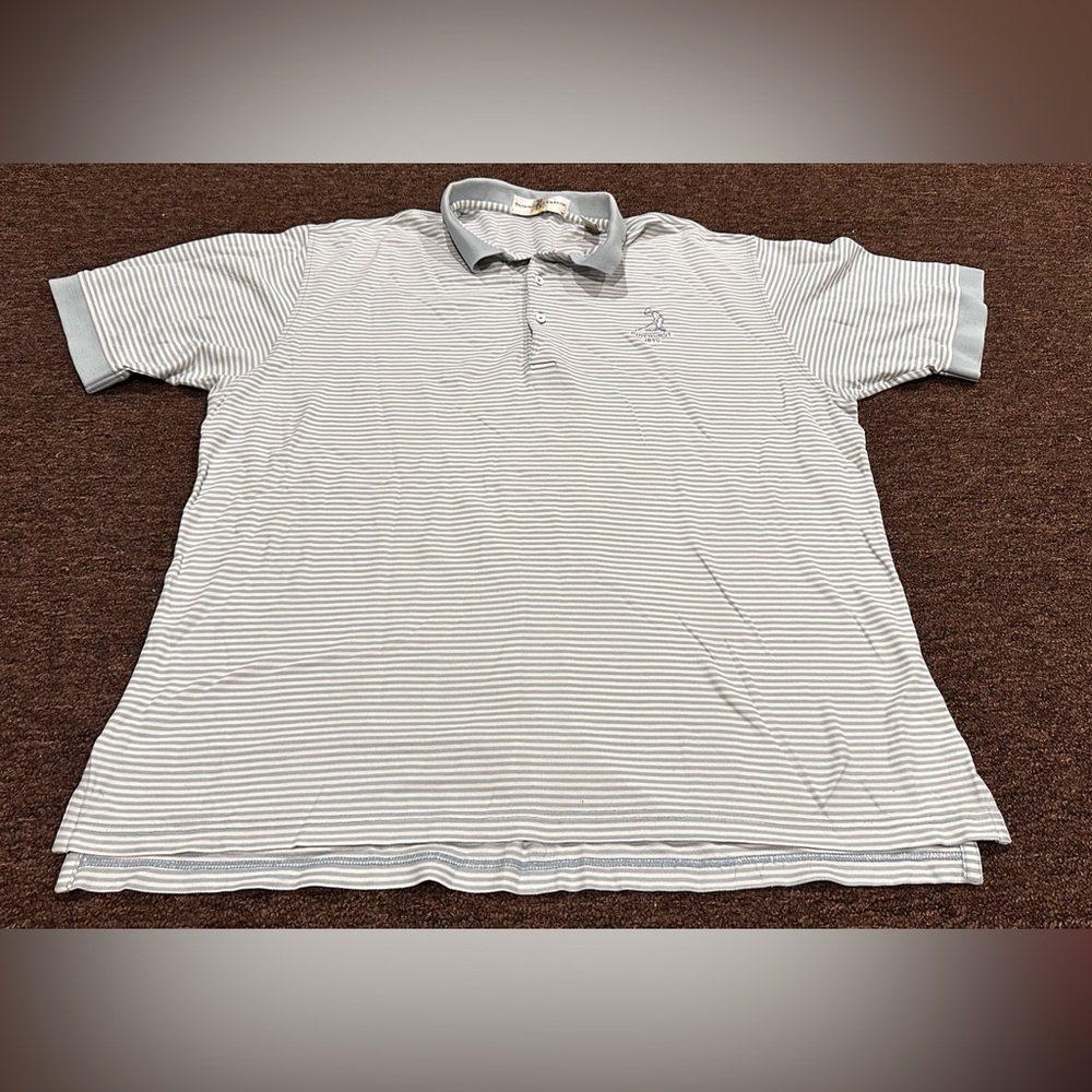 Fairway And Greene Golf Polo Mens Large Blue White Striped Shirt Pinebrook 1895 Fairway And Greene Golf Polo Mens Large Blue White Striped Shirt Pinebrook 1895